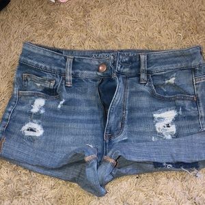 American eagle jean shorts with small rips
